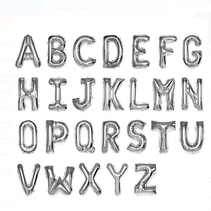 Globo Letra Abecedario Metalico Fiesta Eventos Grande 40 Cm