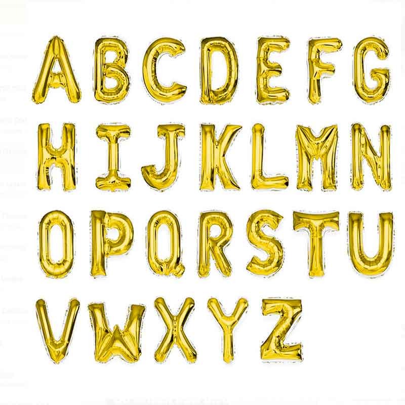Globo Letra Abecedario Metalico Fiesta Eventos Grande 40 Cm