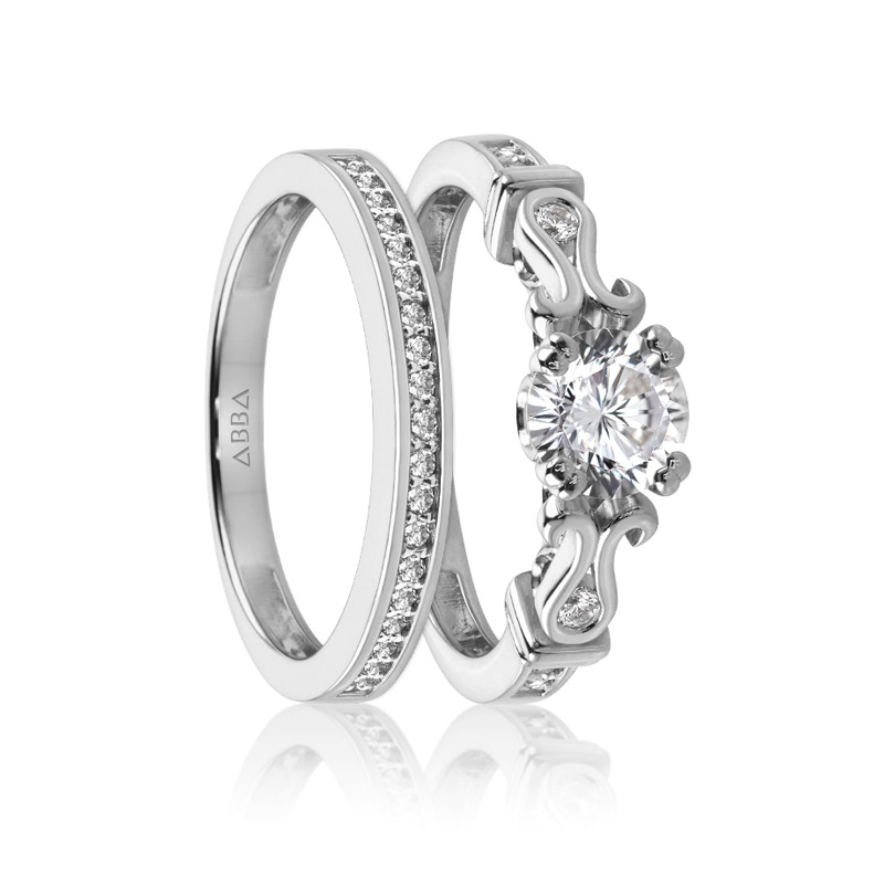 SET DE COMPROMISO SPECIAL VINTAGE ORO 14K ABBA JOYAS