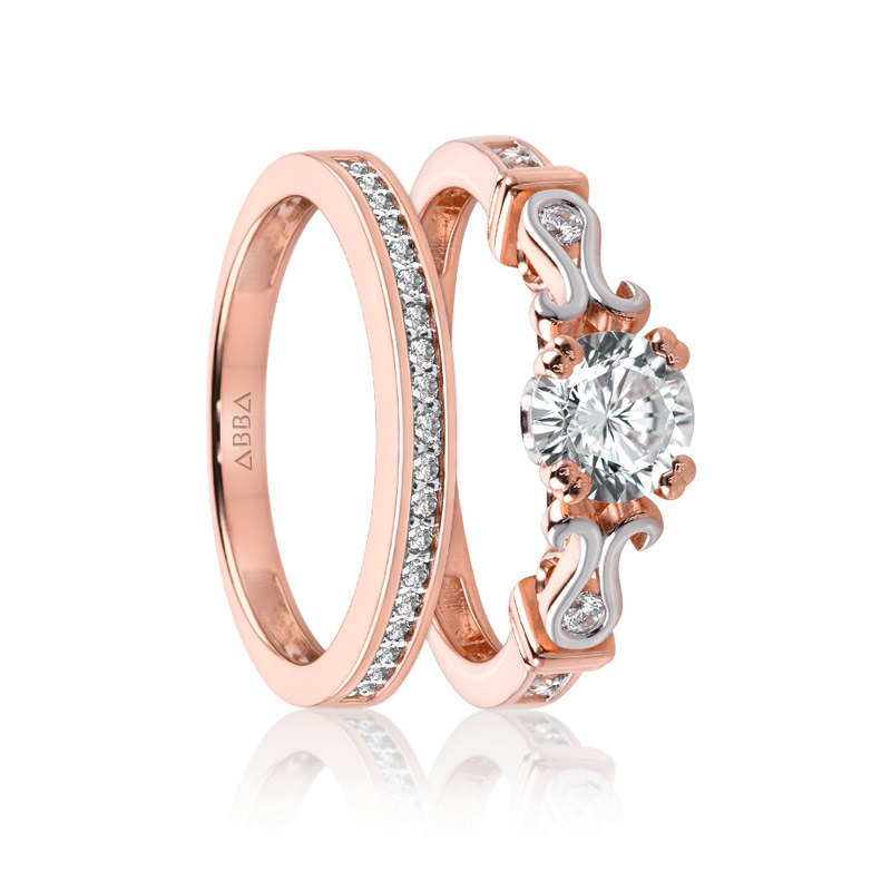 SET DE COMPROMISO SPECIAL VINTAGE ORO 14K ABBA JOYAS