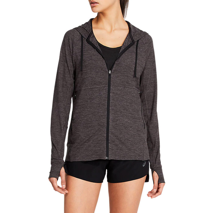Hoodie Asics Mujer Performance Full Zip Hoodie Dark Grey Heather 2012A620773