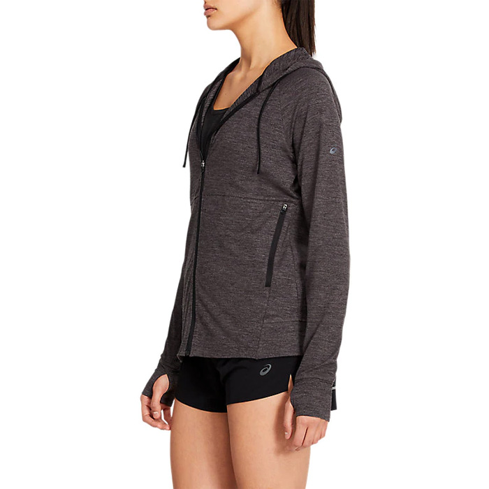 Hoodie Asics Mujer Performance Full Zip Hoodie Dark Grey Heather 2012A620773