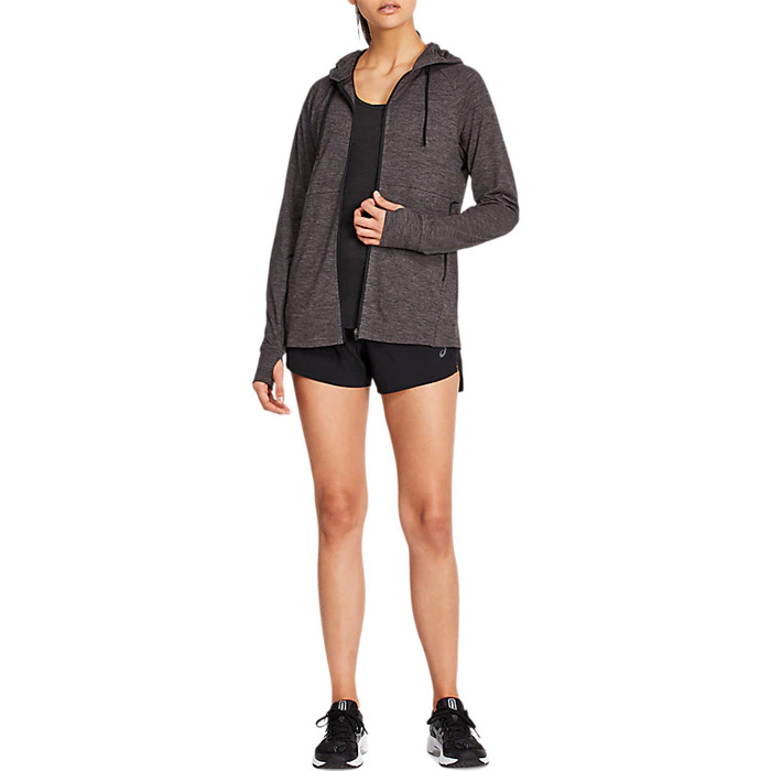 Hoodie Asics Mujer Performance Full Zip Hoodie Dark Grey Heather 2012A620773