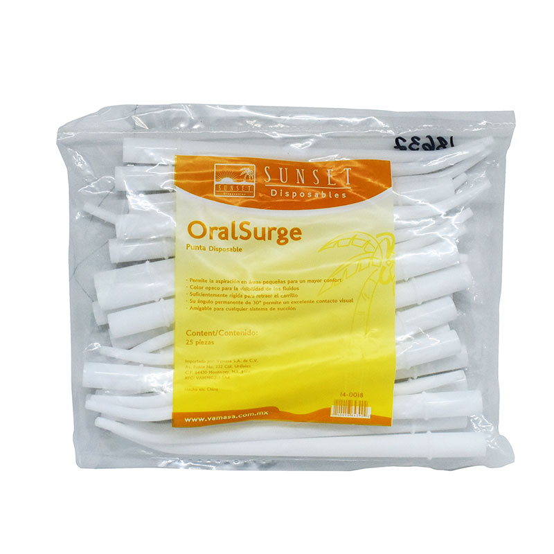 Eyectores Quirúrgico Oral Surge Puntas Desechable Sunset