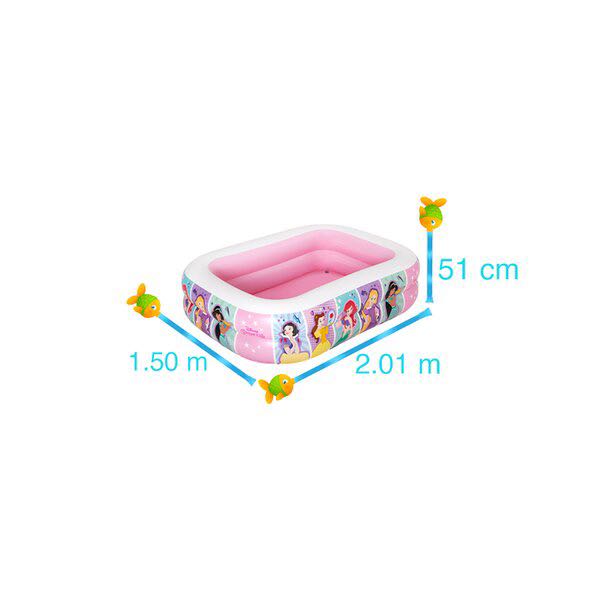 Alberca Inflable Rectangular Infantil 150 x 201 cm De Princesas Para Niñas 450 L Bestway
