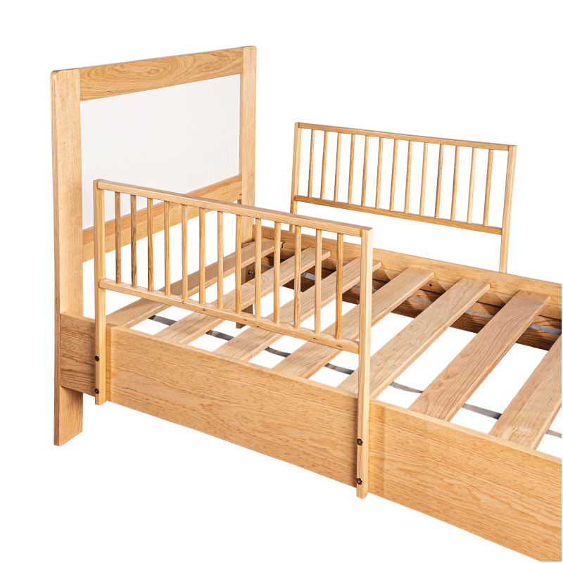 DUDUK Cama de Madera con barandales para niños - Individual