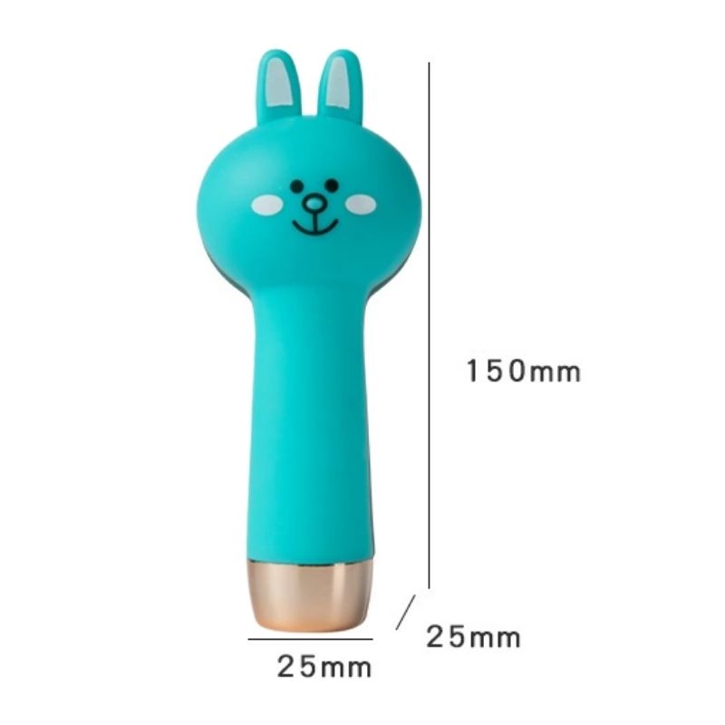 Cepillo Limpiador Facial Eléctrico Conejo, LBP, Esponja Vibrador, Exfoliación Suave, 15cm -Azul