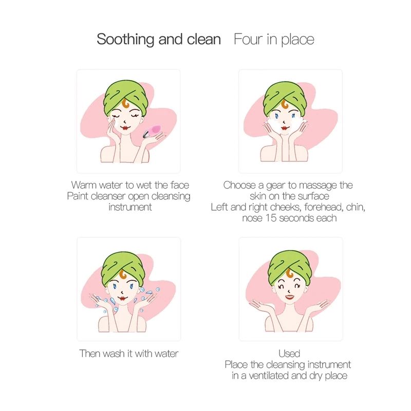 Cepillo Limpiador Facial Eléctrico Conejo, LBP, Esponja Vibrador, Exfoliación Suave, 15cm -Azul