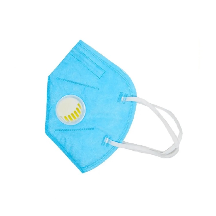 Cubrebocas KN95 con válvula respiratoria Azul 5 piezas 