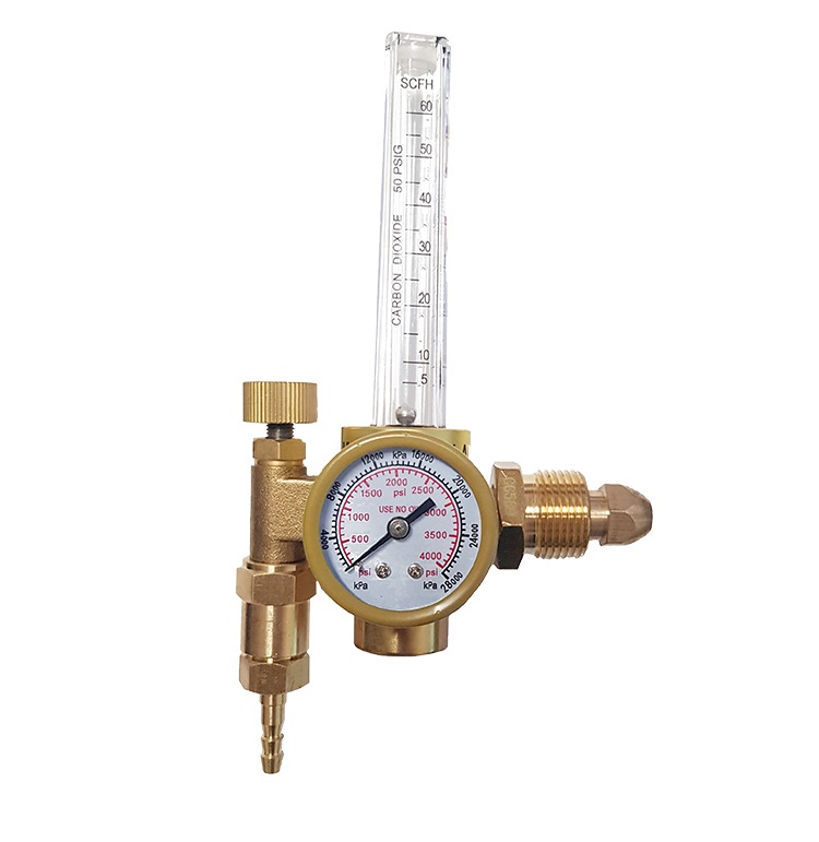 Regulador con flujómetro para gas argón hasta 4000 PSI