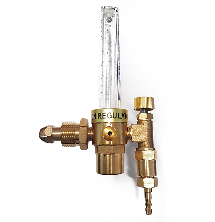 Regulador con flujómetro para gas argón hasta 4000 PSI