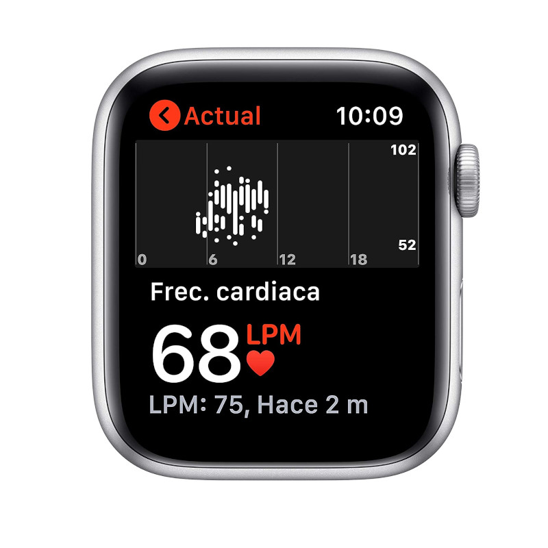 Apple Watch SE (GPS) Caja de aluminio color plata de 44 mm - Correa deportiva blanca - Estándar