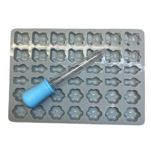Molde De Silicona Silicon Chocolates Gomitas Mascota Gotero GRIS