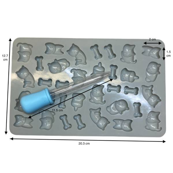 Moldes Silicona Silicon Chocolates Gomitas Gatitos - Gotero GRIS