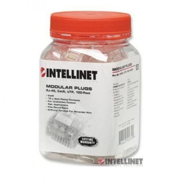 Bote con 100 conectores RJ45 categoría 6, Intellinet 502344