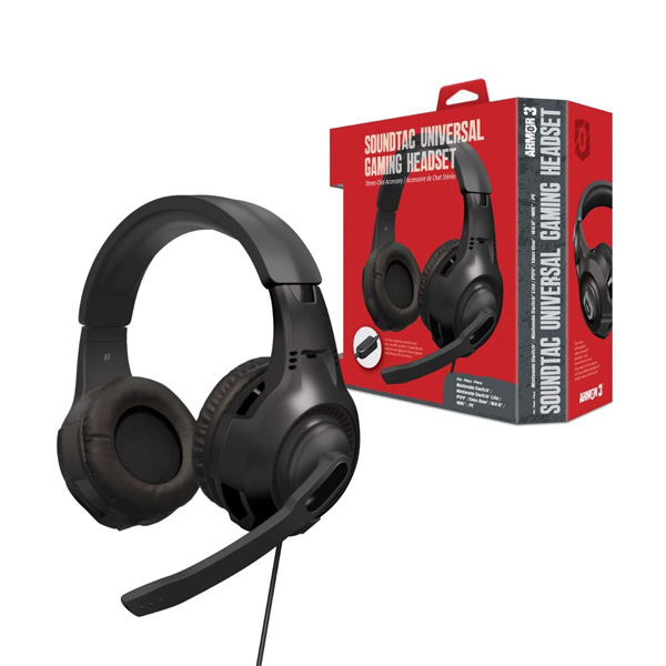 Audífonos universales "SoundTac" Negros para videojuegos Armor3 Para Switch/PS4/Xbox One/Wii U/Xbox 360/Mac/PC