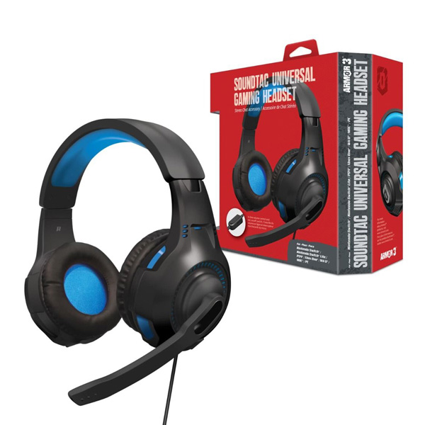 Audífonos universales "SoundTac" Azules para videojuegos Armor3 Para Switch/PS4/Xbox One/Wii U/Xbox 360/Mac/PC