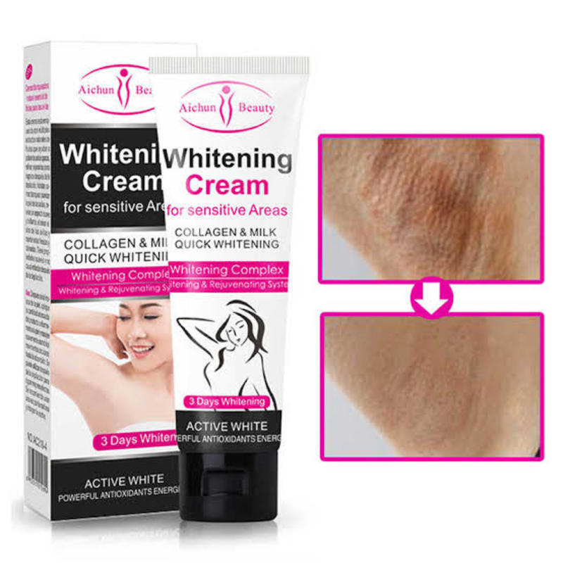 Crema Aclarante Corporal, Axilas y Zonas Dificiles Con Colageno y Leche Aichun Beauty
