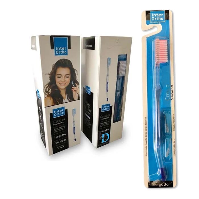Cepillo Dental Interortho Ortodoncia Brackets Caja 12pz borgatta
