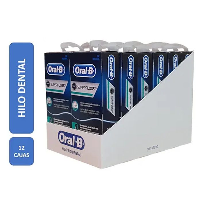 12 Cajas Hilo Dental Oral-b Superfloss C/50 Tiras C/u Super floss