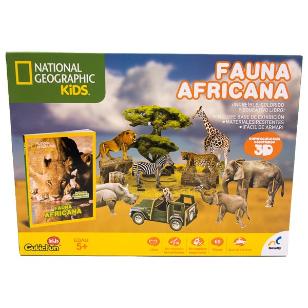 Libro de Actividades con Rompecabezas 3D NatGeo Kids Fauna Africana
