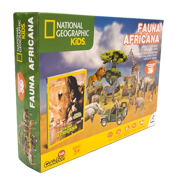 Libro de Actividades con Rompecabezas 3D NatGeo Kids Fauna Africana