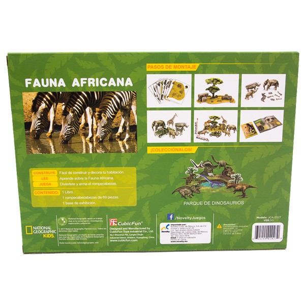 Libro de Actividades con Rompecabezas 3D NatGeo Kids Fauna Africana