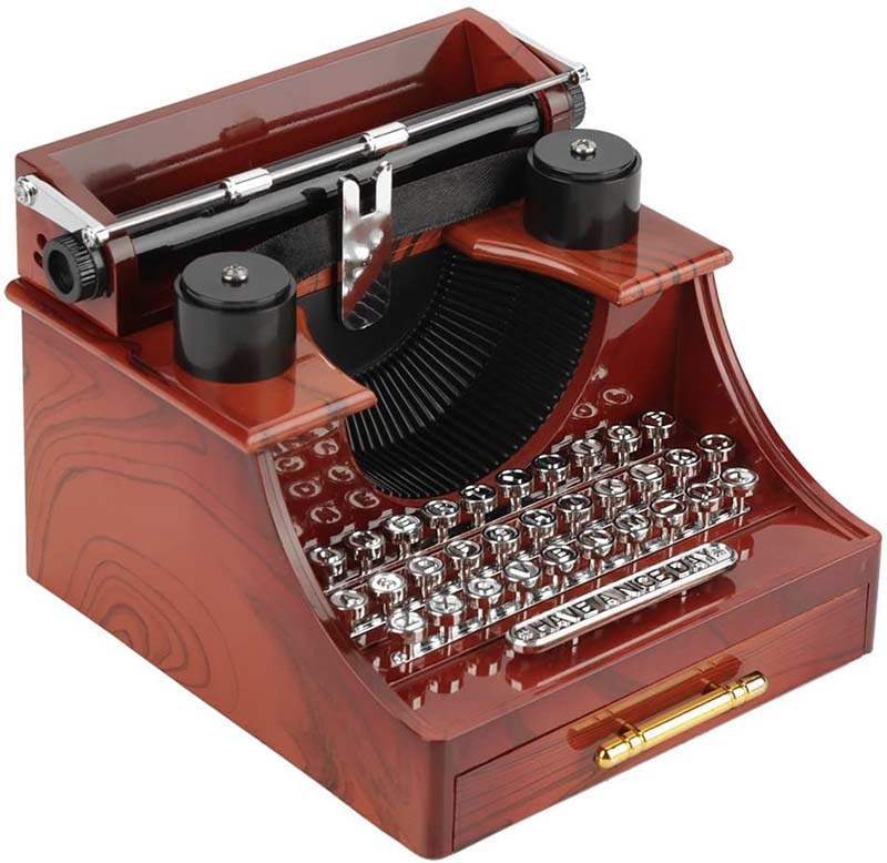 Caja de Música de Máquina de Escribir Retro, Decoración, Regalo, Regalo de Cumpleaños, Regalo de Aniversario, Decoraciones para Hogar, Tienda de Ropa, Estilo Retro