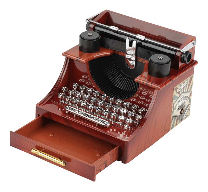 Caja de Música de Máquina de Escribir Retro, Decoración, Regalo, Regalo de Cumpleaños, Regalo de Aniversario, Decoraciones para Hogar, Tienda de Ropa, Estilo Retro