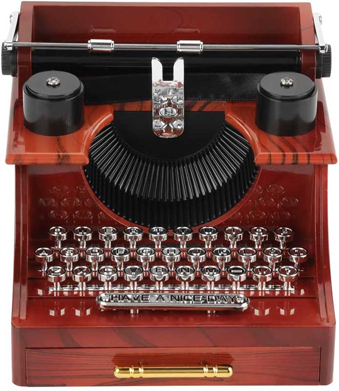 Caja de Música de Máquina de Escribir Retro, Decoración, Regalo, Regalo de Cumpleaños, Regalo de Aniversario, Decoraciones para Hogar, Tienda de Ropa, Estilo Retro