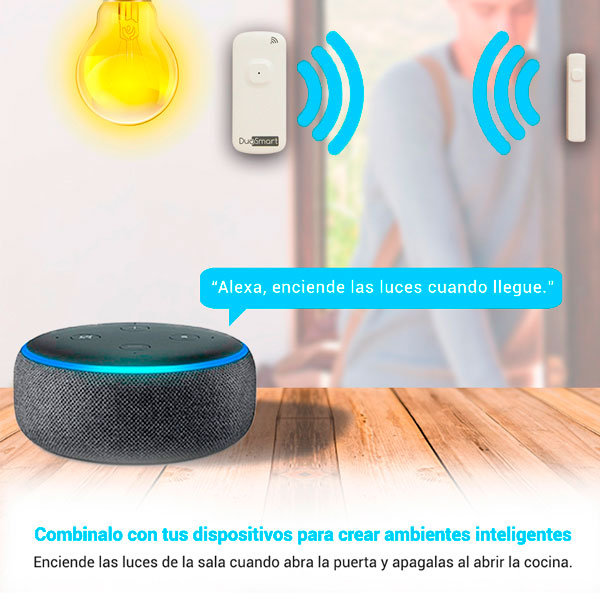 Sensor Magnetico Wifi Standalone D10 Duosmart Notificación de Apertura y Cierre de Puertas y Ventanas