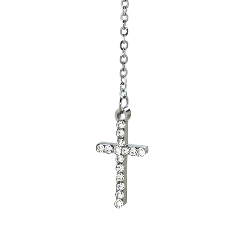 Collar con espíritu santo y cruz con piedras