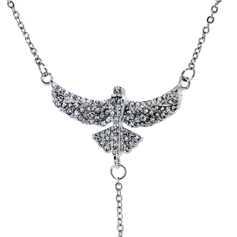 Collar con espíritu santo y cruz con piedras