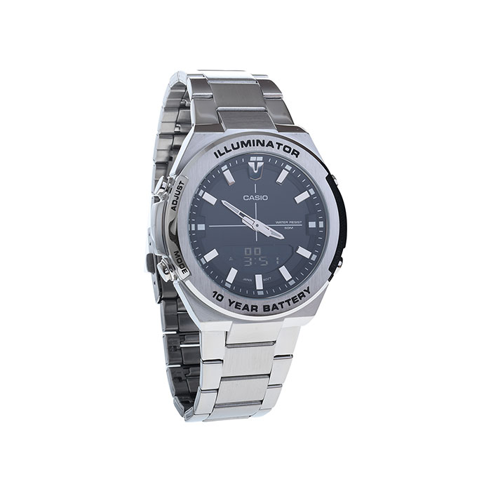 Reloj Casio Hombre Plata Hora Casual Munidal 50mm