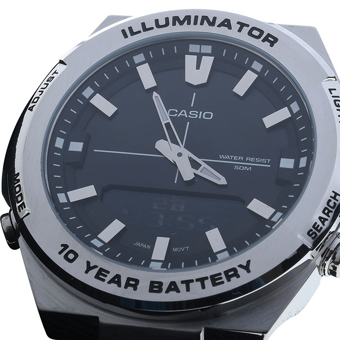 Reloj Casio Hombre Plata Hora Casual Munidal 50mm