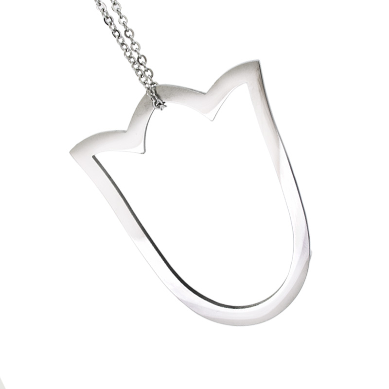 Set Acero NL dije y aretes silueta de tulipán