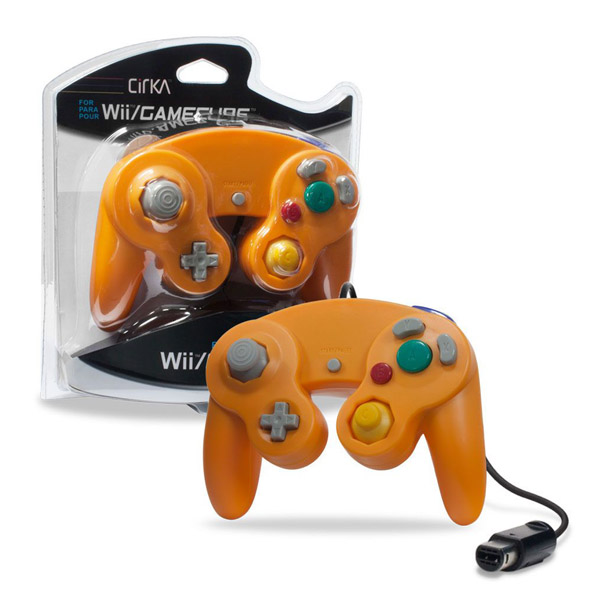 Control alámbrico Cirka Naranja para wii/Gamecube