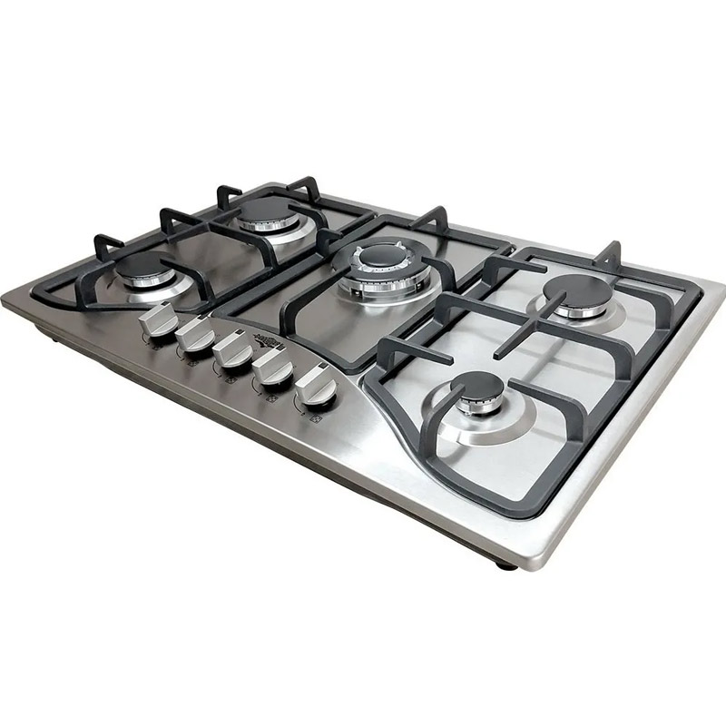 Parrilla de Gas 5 Quemadores Acero Inoxidable Empotrable Gutstark
