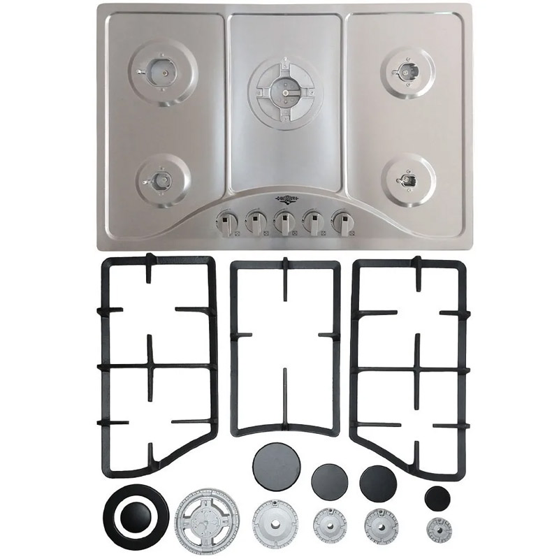 Parrilla de Gas 5 Quemadores Acero Inoxidable Empotrable Gutstark