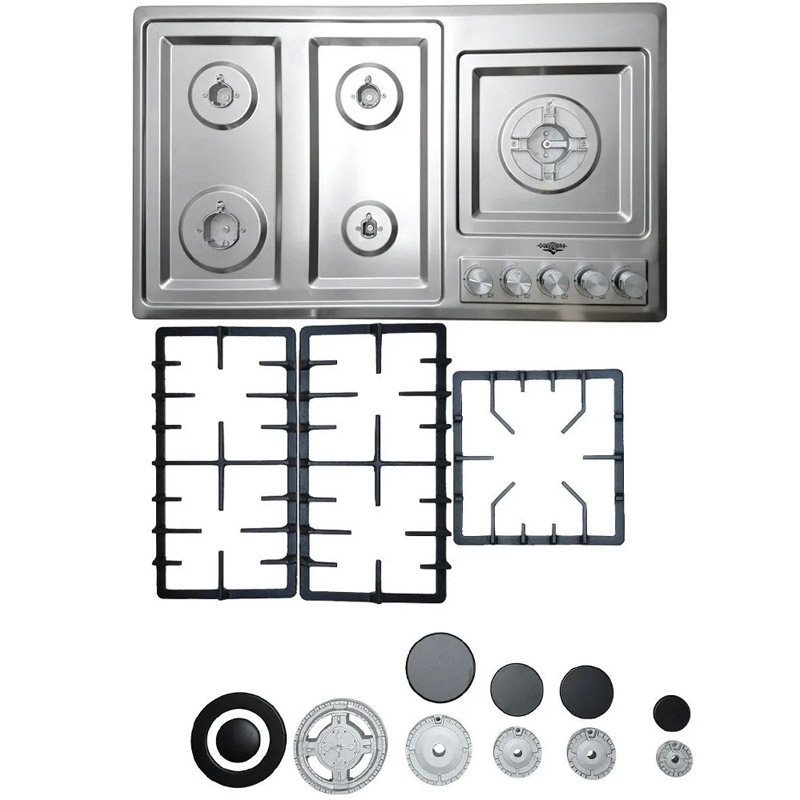 Parrilla de Gas 5 Quemadores Acero Inoxidable Empotrable Gutstark