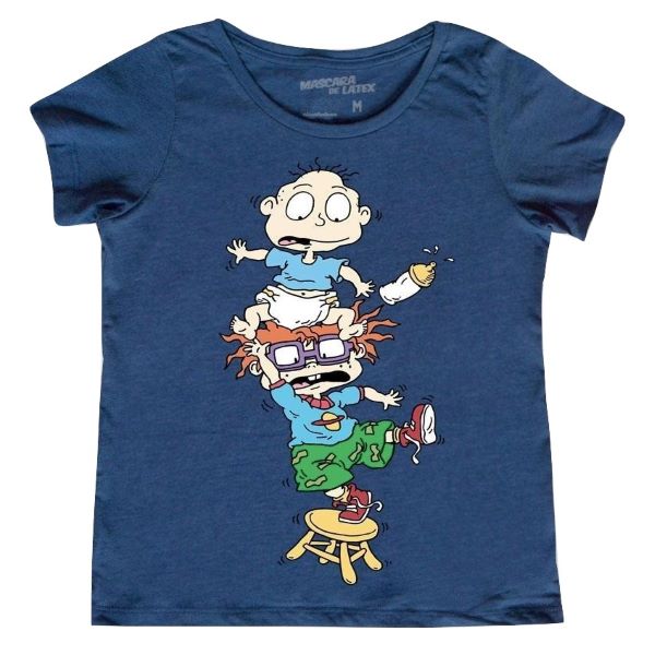 Playera Mascara de Latex Mujer Carlitos Rugrats Aventura en Pañales