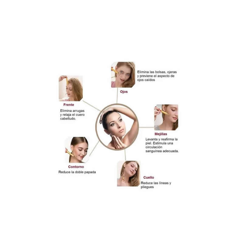 Masajeador Facial Eléctrico Forma T Pila AA Rejuvenecedor