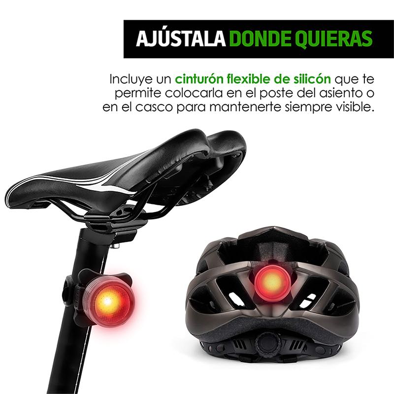 Luz Trasera para Bicicleta Recargable 5 modos LED Redlemon