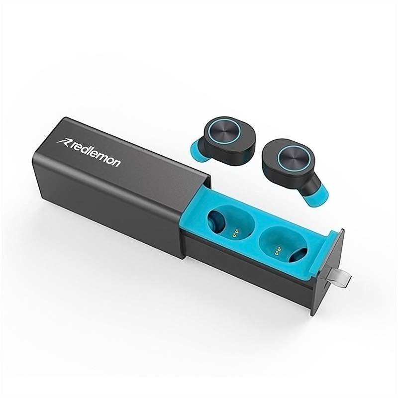 Redlemon Audífonos Inalámbricos Bluetooth True Wireless Stereo con Base de Carga, Sonido HD, Aislante de Ruido Exterior, Manos Libres, Batería de Larga Duración, Compatibles con iOS y Android