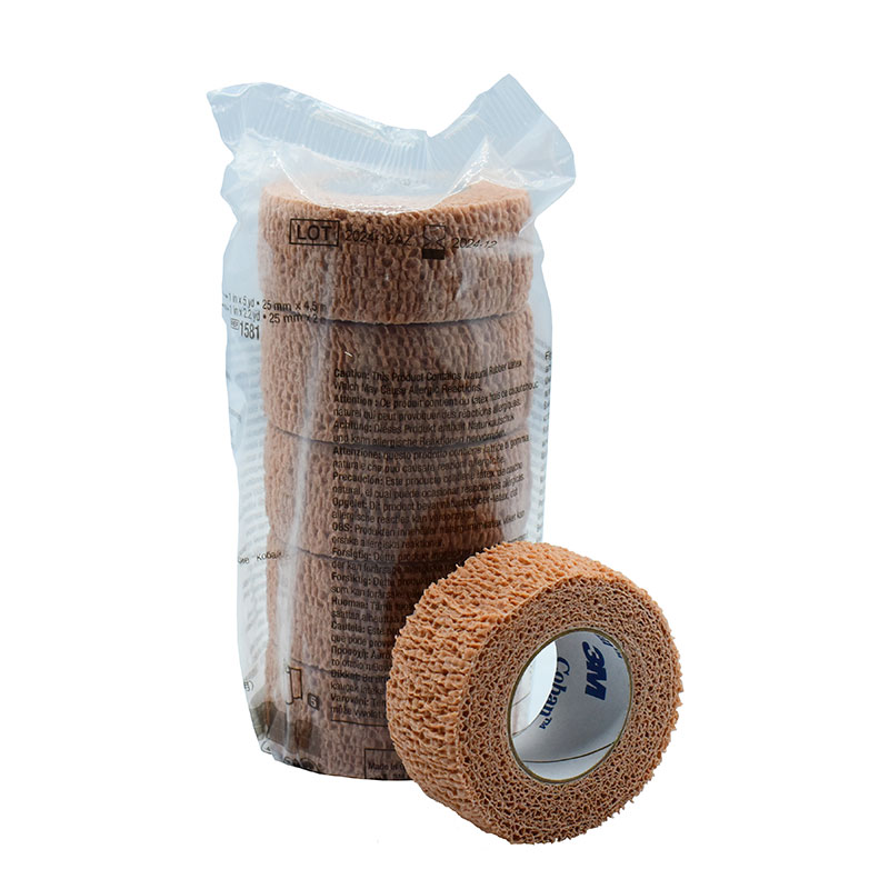 Paquete 5 Venda Cinta Coban Cohesiva Autoadherible Color Carne