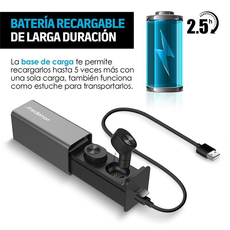 duracion de carga de audifonos inalambricos