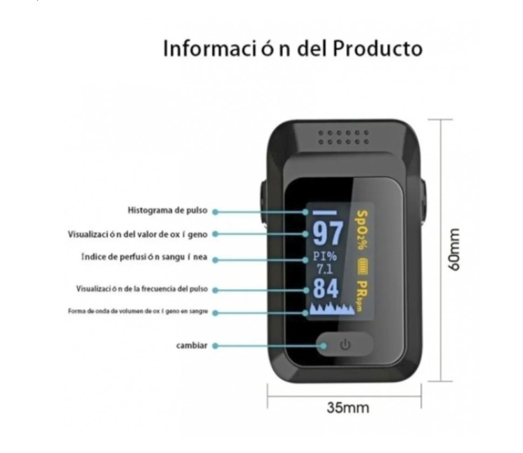 Oximetro  De Pulso De Dedo Pulsioximetro  Monitor Digital
