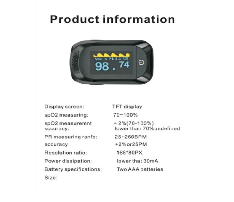 Oximetro  De Pulso De Dedo Pulsioximetro  Monitor Digital