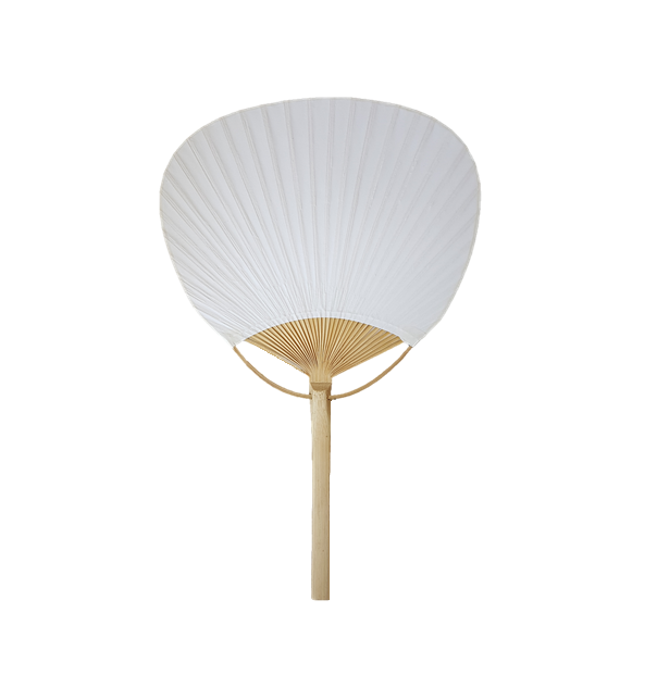 40 Abanicos Blancos Redondos Papel Bambu Pai Pai Boda Padel