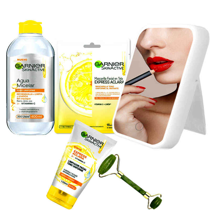 Garnier Kit + Espejo de Maquillaje LED + Regalo Rodillo de Jade